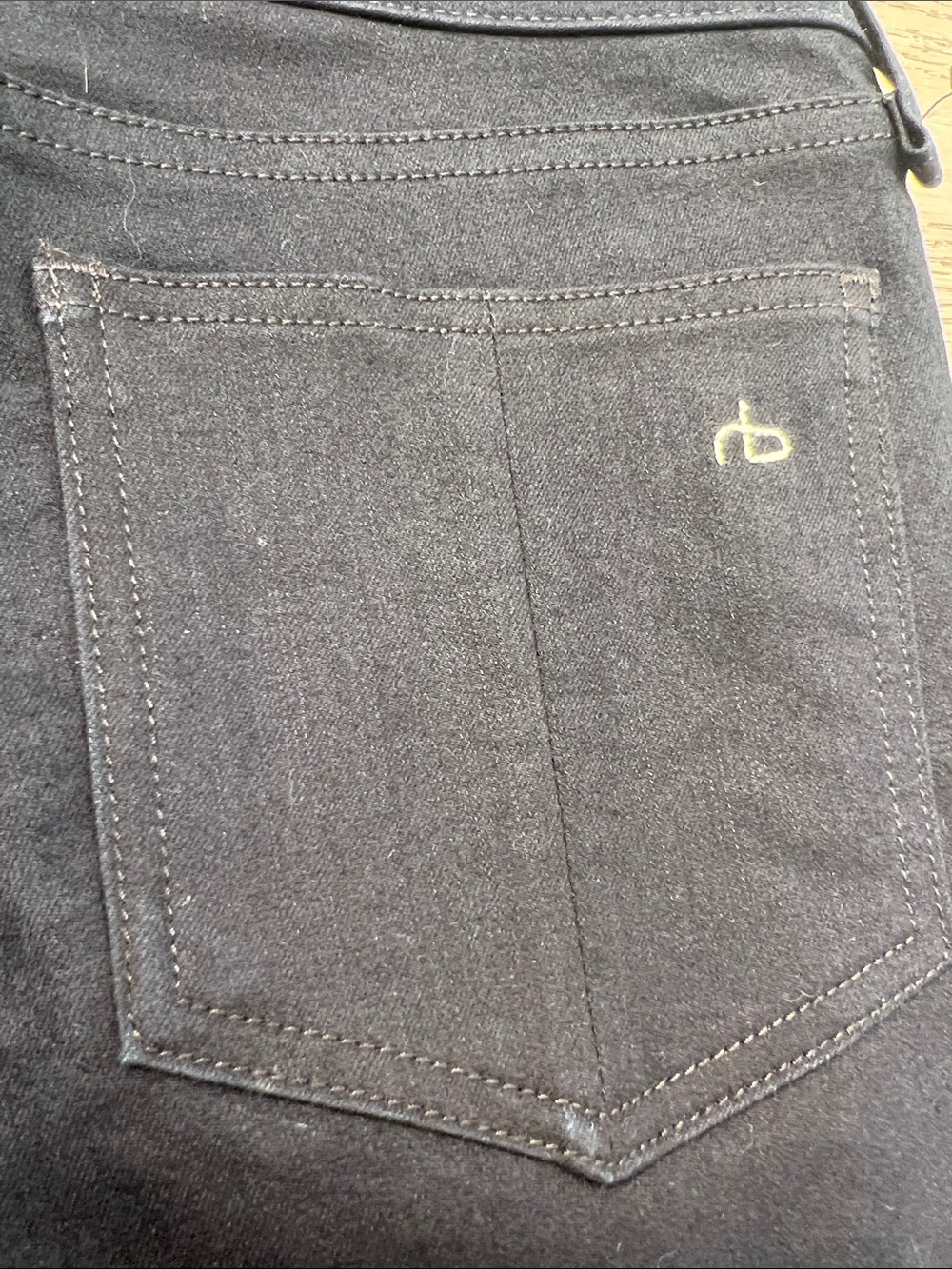 Rag & Bone Midnight Indigo Blue Skinny Jeans Size 29 with Black Leather Piping - Picture 7 of 7